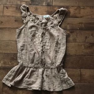 Mine 100% Cotton Tank Top- Tan- Size S